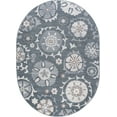 thumbnail image 3 of Madison Transitional 5' x 7' Oval Gray and Cream Polypropylene Indoor Area Rug, 3 of 8