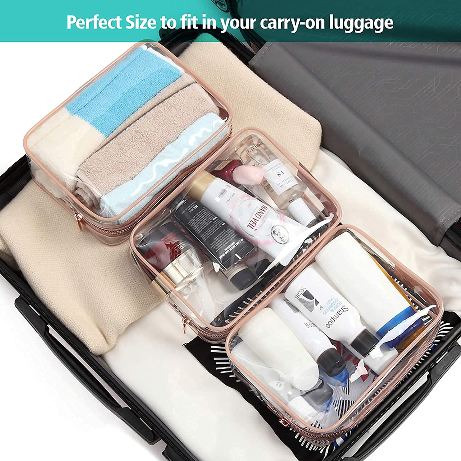 TSA Approved Toiletry Bag Quart Size 