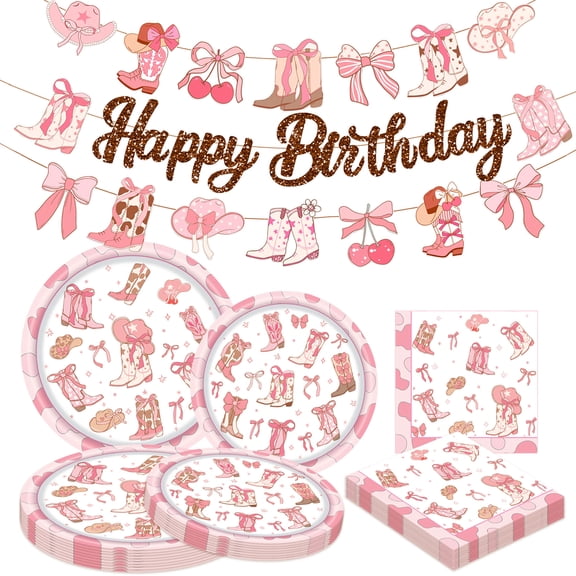 Pink Cowgirl Party Decorations Set - Sweet Western Theme for Birthday, Bachelorette & Girls' Gatherings