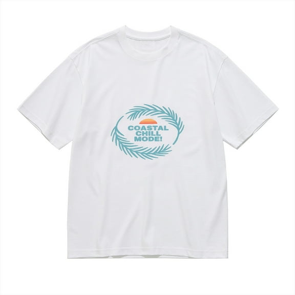 COASTAL CHILL MODE,Pine Tree Sunset Print, Vintage T Shirt, Cotton T-Shirt for Men, 23666359,XL