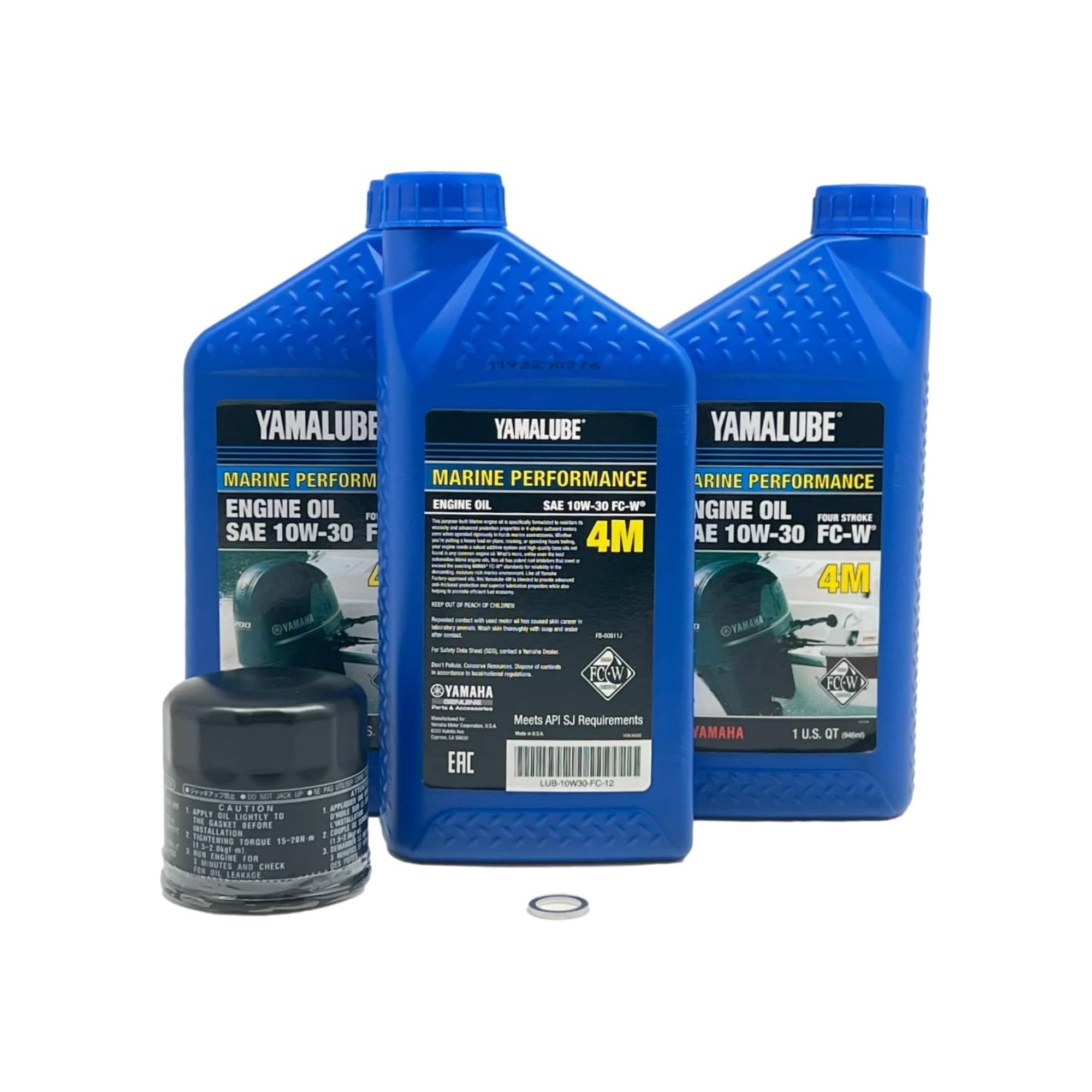Yamaha New OEM F30-F70 10W30 Oil Change Kit, Yamalube, LUB-MRNSM-KT-10