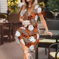 thumbnail image 3 of Lsque Various Pumpkins Print Women's Casual Dress T-Shirt Summer Short Sleeve Scoop Neck Swing Dresses, 3 of 6