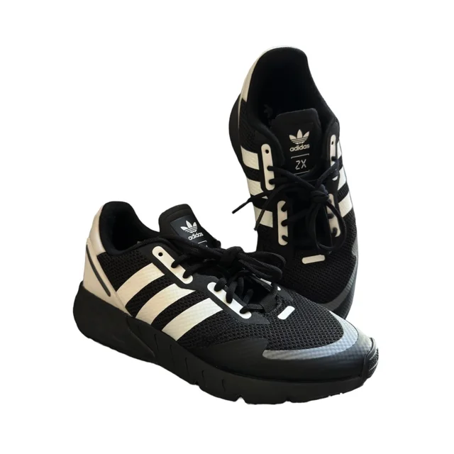 Ad-id-as MEN'S ORIGINALS ZX 1K BOOST SNEAKERS Size 8.5 BLACK WHITE RUNNING