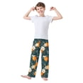 thumbnail image 2 of FORMRS Boys Pajama Pants with Pockets Size 6-8Y Kids Lounge Sleep Bottoms, Floral Oranges, 2 of 8
