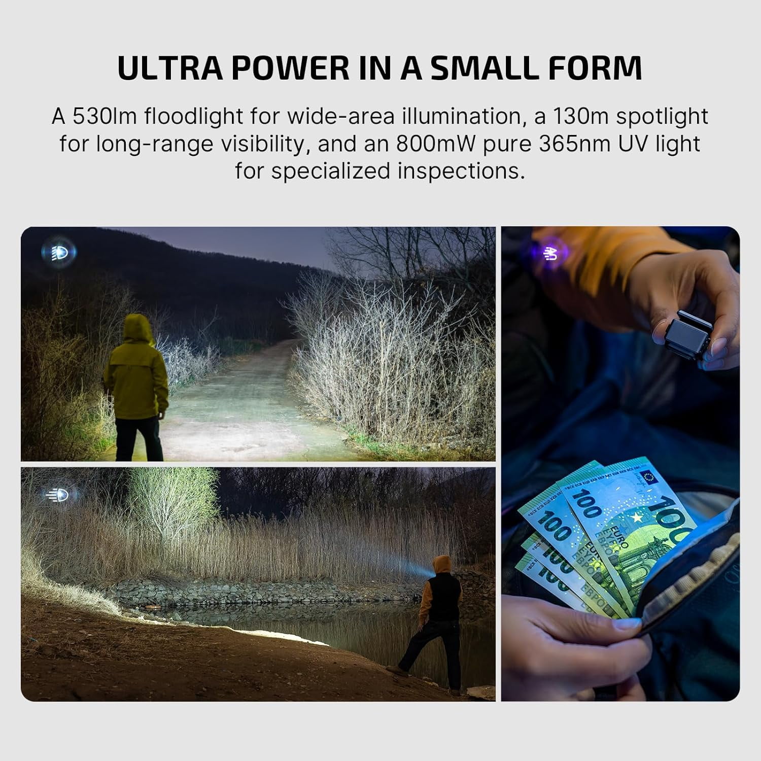 Olight Oclip Ultra 530 Lumen USB-C Rechargeable Clip-On Flashlight - Blue