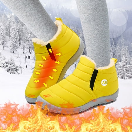 

Childrens Winter Fleece Childrens Boots Flat Anti Splashing Fleece Warm Short Tube Snow Boots