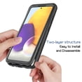 thumbnail image 6 of SaniMore for Samsung Galaxy A72 Case, Rugged PC Back & TPU Bumpers Two-Layer Structure Transparent Cover with PET Screen Protector Shockproof Protective Shell for Samsung A72, Black, 6 of 7