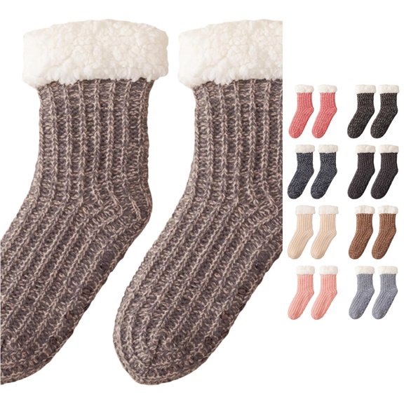 Cozy Lined Thermal Knee High Stockings For Women Warm Winter Hosiery Sleep Spa Slipper Socks