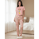 thumbnail image 4 of Pijama De 3 Piezas Mujer Pantalon Short Y Playera A Juego, 4 of 5