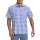 thumbnail image 1 of Camisas de cuadros para hombres INSPIRE CHIC de manga corta, con botones, clásicas, de vestir, en azul marino y blanco, 1 of 1