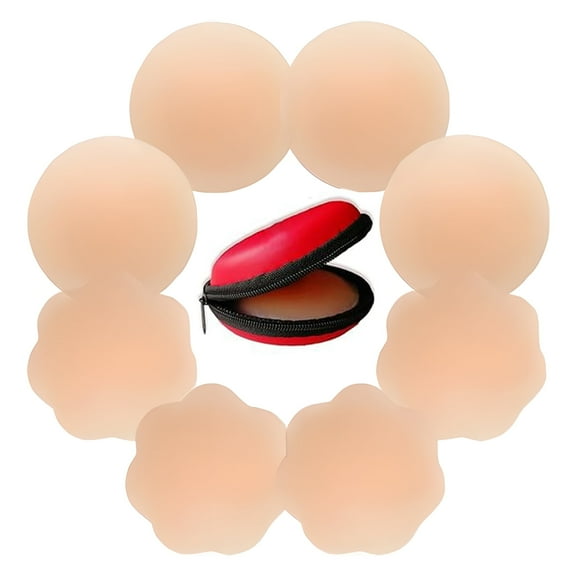 AZPPANXI Silicone Round Flower Nippleless Cover, 4 Pairs