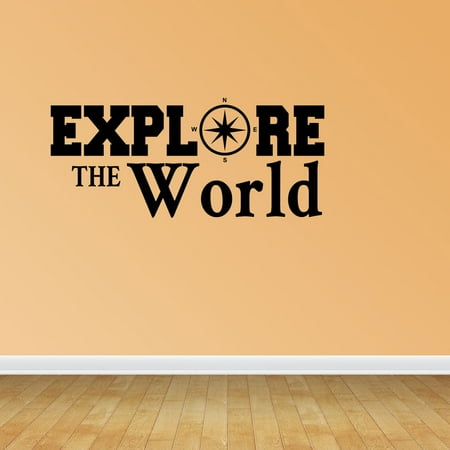 - Explore the World Compass Decal Home Decor Travel Vacation Decor Vinyl Decals Stickers Quotes PC287