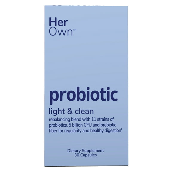 Her Own Probiotic Capsules, 11 Prebiotic Strains, Inulin Prebiotic Fiber, Digestive Health, Beautiful Skin, Immune Support, 30 Capsules