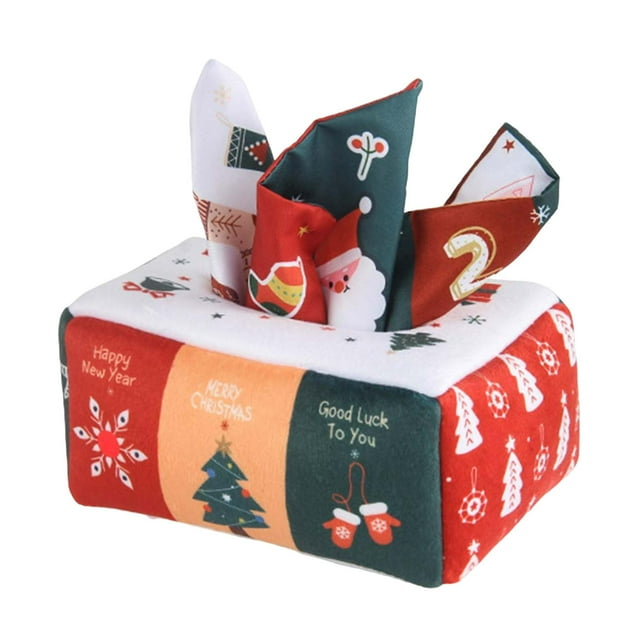 Caja de pañuelos de tela para , juguetes para hacer , bufandas, juguetes de aprendizaje temprano, pañuelos arrugados para , niñas, Navidad Hugo Juguetes sensoriales