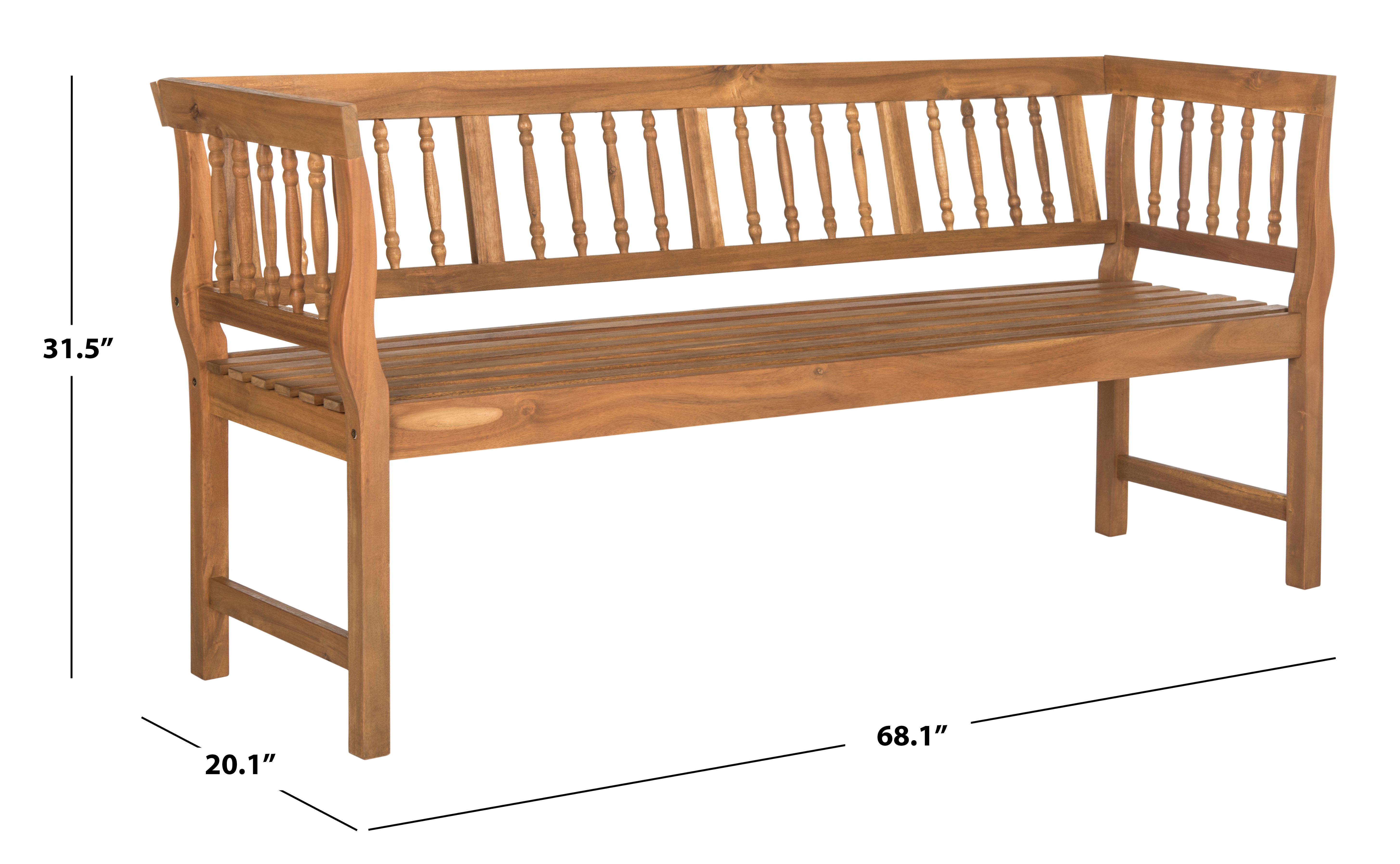 Safavieh Brentwood Indoor/Outdoor Traditional Acacia Patio Bench