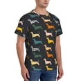 thumbnail image 2 of Bixox Men's Plaid Dachshund Printed Short Sleeve Skinny Athletic T-Shirt, 2 of 6