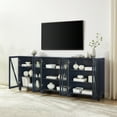 thumbnail image 3 of Cassai 3Pc Media Storage Cabinet Set Navy - 3 Storage Pantries, 3 of 15