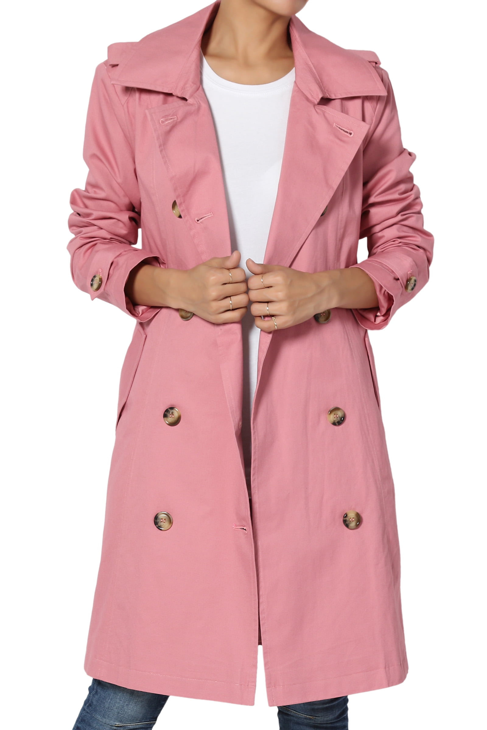 TheMogan TheMogan Women's SXL Double Breasted Fully Lined Long