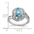 thumbnail image 2 of FB Jewels Sterling Silver Rhodium Light Swiss Blue Topaz & Diam. Ring, 2 of 2