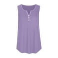 thumbnail image 5 of GA WEIHUA Summer Henley Shirts for Women Sleeve Button Down Tunic Tank Tops Loose Causal V Neck Blouses Vest(Purple,XL), 5 of 8