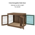 thumbnail image 5 of Unipaws Pet Crate End Table, Double Doors Wooden Wire Dog Kennel with Pet Bed, Medium Dog Crate, Walnut, 5 of 7