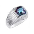 thumbnail image 3 of RYLOS Men's Ring - Gorgeous 12MM Alexandrite in Solid Sterling Silver  Size 9, 3 of 7
