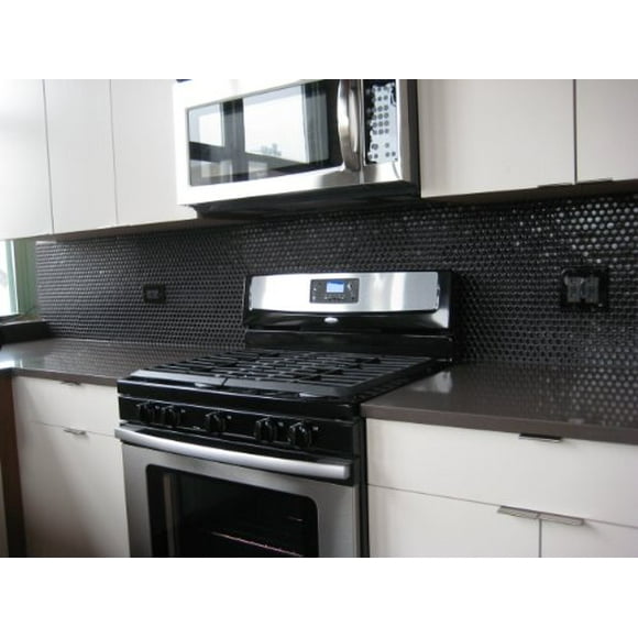 Daltile Penny Round Tile Black Porcelain Mosaic Shiny Look