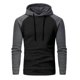 thumbnail image 2 of Sudadera con capucha para hombre, informal, deportiva, con cuello alto, botones, patchwork, manga larga, sudadera tipo jersey, blusa para hombre, 2 of 7