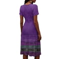 thumbnail image 6 of Minjewel Women's Floral Shift Dress with Print V-Neck - Short Sleeve Summer Dress, Loose Flowy Beach Party Outfit, Comfy Vacation Mini Dress,Purple,S, 6 of 6