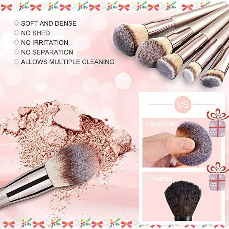 BESTOPE Makeup Brushes 20 PCs Makeup Brush Set Premium Synthetic Contour  Concealers Foundation Powder Eye Shadows Makeup Brushes with Champagne Gold  Conical Handle