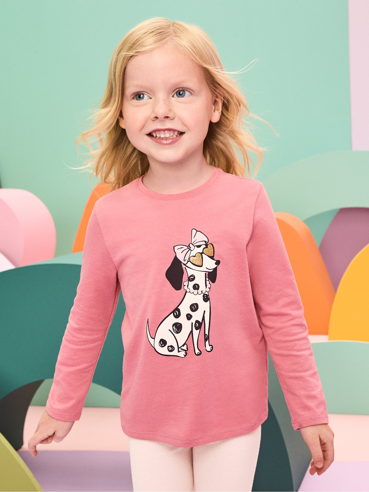 Garanimals Baby & Toddler Girl Long Sleeve Shirts, Single & 3-Pack, Sizes 0-6T