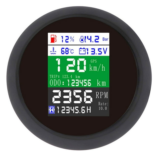 6 in 1 Tachometer GPS Speedometer Fuel Level Gauge For Outboard Inboard Gas Engine 85mm Tachometer Oil Pressure Meter ,Wide Applicability