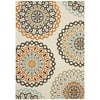 SAFAVIEH Veranda Axum Geometric Indoor/Outdoor Area Rug, 4' x 5'7", Cream/Terracotta