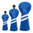 thumbnail image 1 of jinwen 3 Pcs Housse de Golf en Cuir PU Couvre-Chef de Club de Golf avec Bleu Interchangeable, 1 of 9