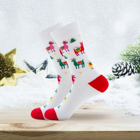 

5 pair Men s Autumn And Winter Socks Santa Claus Snowflake Men s Middle Tube Socks Damp Cotton Socks Color Random