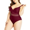 thumbnail image 2 of Women's Plus Size Solid Color Swimwear With High Elastic Nylon Material Adjustable Shoulder Straps And Underwire Cups Points, 2 of 2