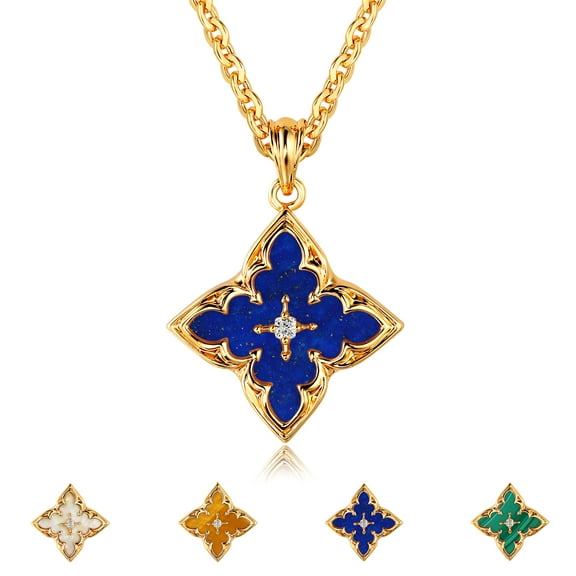 GDCOIN Four Leaf Clover Necklace 14K Gold Plated Dainty Trendy Jewelry Gifts for Women