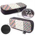 thumbnail image 4 of Customize PU Leather Pencil Bag Zipper Stationery Bag, Business Receipt Box, Suitable for Both en and Women Retro Geometric Pattern, 4 of 4