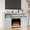 White, variant on CozyHome Farmhouse TV Stand With Storage, Sliding Bar Door Cabinet TV Storage Cabinet Sideboard, Dark Gray