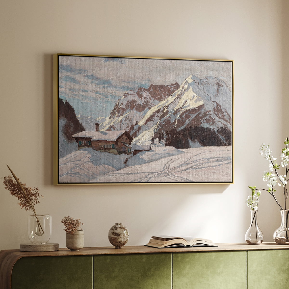 Vintage Landscape-CLXIII By Wexford Home Framed in Gold Wood Gallery Wrapped Canvas 17 in. x 25 in.