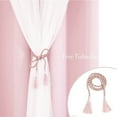 thumbnail image 2 of Pink Curtains 63 Inch Long- Blackout Curtains with Voile Sheer Drapes Thermal Pink Window Treatments with Tie-Backs for Kids/Girls Bedroom Nursery Living Room, Elegant, 1 Panel, 2 of 11