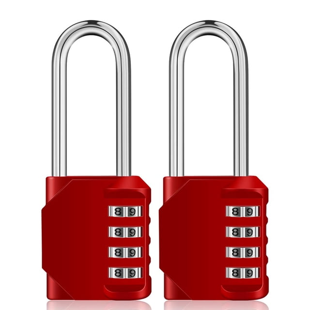 ZHEGE Combination Lock 2 Pack, 2.2 Inch Long Shackle Padlock, 4 Digit Outdoor Waterproof Resettable Padlock for School Gym Locker, Fence, Gate, Toolbox