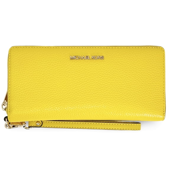 Michael Kors Women's Large Pebbled Leather Zip Around Continental Wallet (Honey)