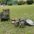 thumbnail image 2 of 1 Set of Outdoor Camping Cookware Portable Cookware Kit Stainless Steel Cookware Kit, 2 of 9