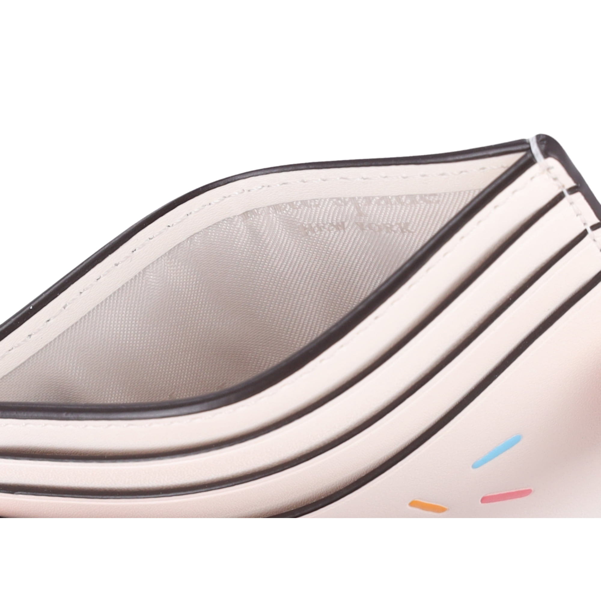Kate Spade New York Women's Small Slim Card Holder in Smooth Leather (Cream Multi)