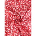 thumbnail image 5 of MODA NOVA Juniors Floral Tie-Up Smocked Crop Blouse and Wrap Mini Skirt Sets Red M, 5 of 5