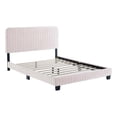 thumbnail image 2 of Modway Celine Lit Plateforme Simple en Velours de Performance Capitonné à Canaux, Rose, 2 of 9