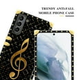 thumbnail image 5 of FKBRCL4U Compatible with Samsung Galaxy S21 Plus Case, Black Leather Background Gold Music Notes Luxury Golden Decoration for Girl Women Soft TPU Shockproof Protective Hard PC Back, 5 of 7