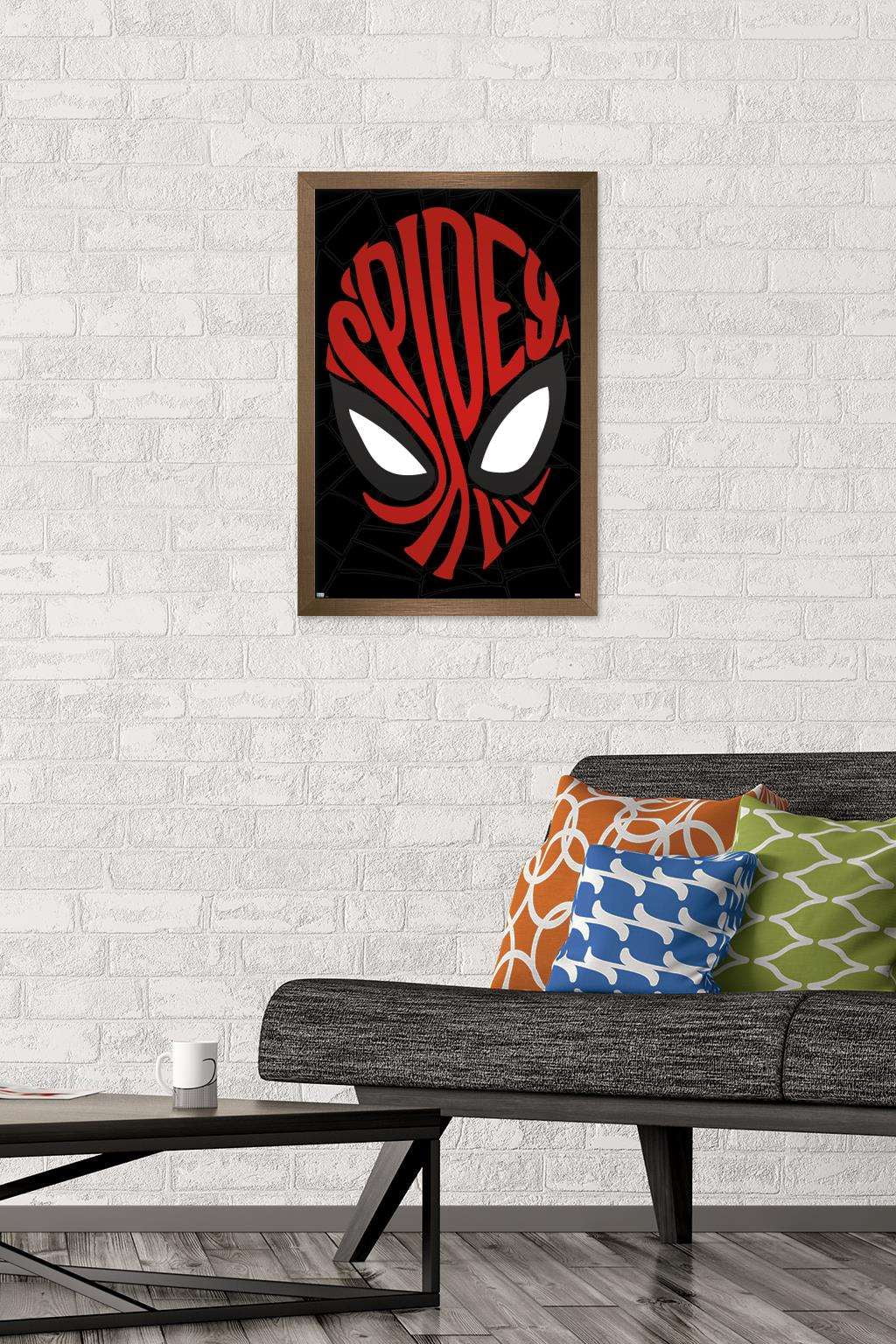 Marvel Comics - Spider-Man - Text Face Wall Poster, 14.725" x 22.375", Framed