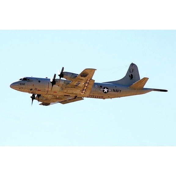 Navy P-3 / P3-C Orion Aircraft on Patrol - 12x18 Inch Laminated Aviation Poster - Stunning Detail and Bold Colors